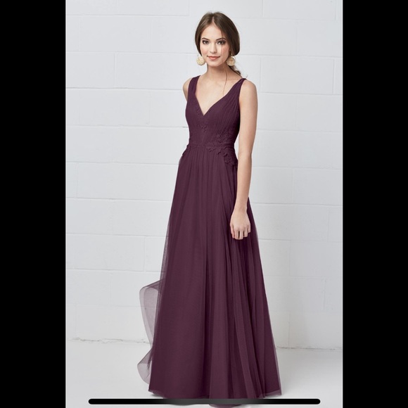 Watters Harlynn Bridesmaid Dress, Eggplant/Purple - Picture 1 of 7